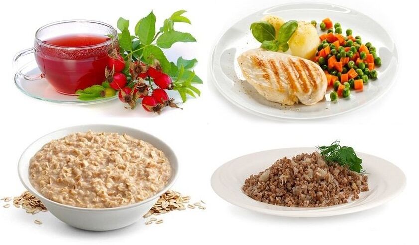 Os pratos dietéticos para a gastrite inclúense na dieta terapéutica